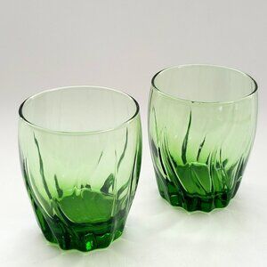 Anchor Hocking  Central Park Ivy Green Old Fashioned Set of 2, USA Made